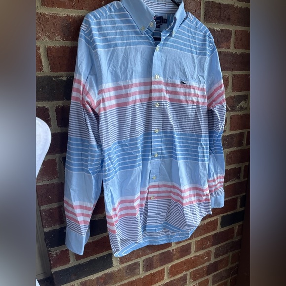 Vineyard Vines Men’s Oceaneer Striped Tucker Shirt Size Medium - Picture 5 of 8